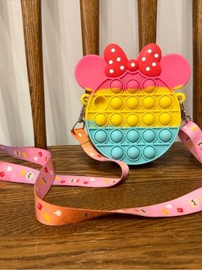 Minnie Mouse Rainbow Pop It Crossbody Purse